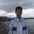 Me[alex] standing on Amble harbour