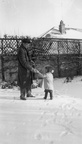 George and Anna in the snow, January 1962