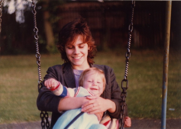 me[alex] and laura on a swing in 1983 in Oxford