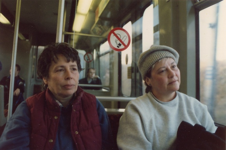 Celia and Barrie on the Metro in about 1991
