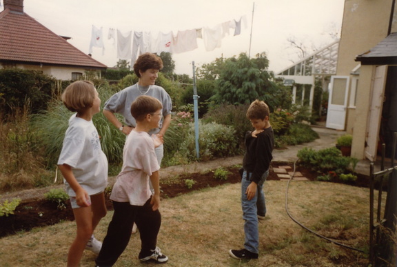 Cathy, Clare, Joe and Me[alex] in Thorrington, some time early/mid 90s