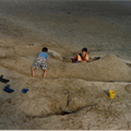 Me[alex] and Joe making a sandcastle on the beach in Borth-y-Gest. On a family holiday some time in the mid-90s