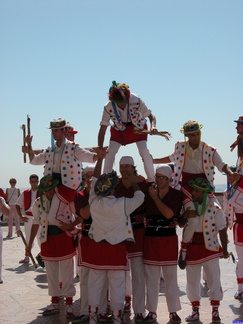 "Castellers" building a human tower