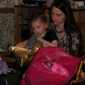 Grace and Anna opening presents
