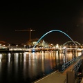 Looking at the Millenium Bridge at night