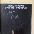 Electrician can be found at the pub