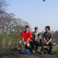 Me, Harris and Jack on a bench somewhere near Lanchester