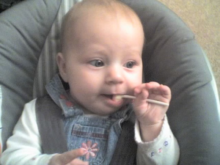 Mia with a lolly