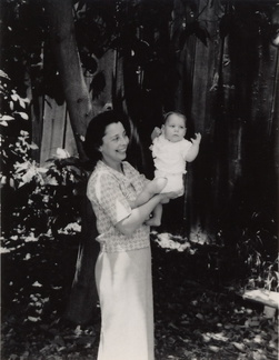Grandma Daye holding Anna, June 1959
