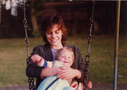 me[alex] and laura on a swing in 1983 in Oxford