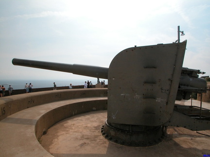 Gun defending Barcelona at Montjuïc mountain