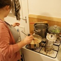 Kirsty making dinner