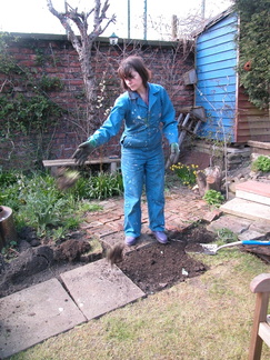 Anna gardening