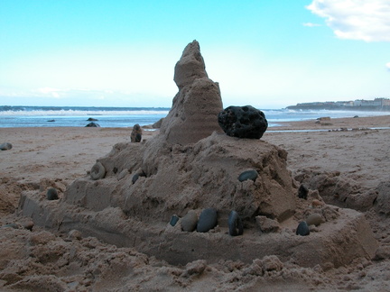 a ship-shape sandcastle