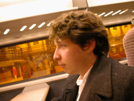 Rob on the train. We had the whole carriage to ourselves