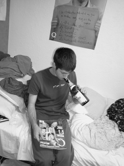 Some wino called Alex on Rob's bed