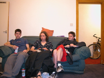 Me[alex] with my can of Dammy-B, Rob and Simon