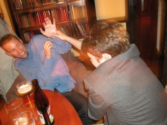 Martin and Rob fighting like girls