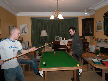Paul and Someone playing pool