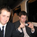Simon and Sam on the train