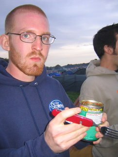 Pete and his cold tin of food