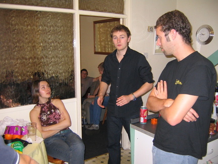 Sara, James and Martin in the kitchen