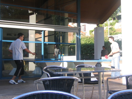 Table tennis at the Biarritz hostel
