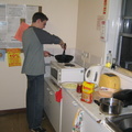 Pete cooks food