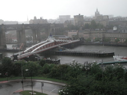 The Swing Bridge. No, it's not a blurred shot, it's raining with extreme prejudice.