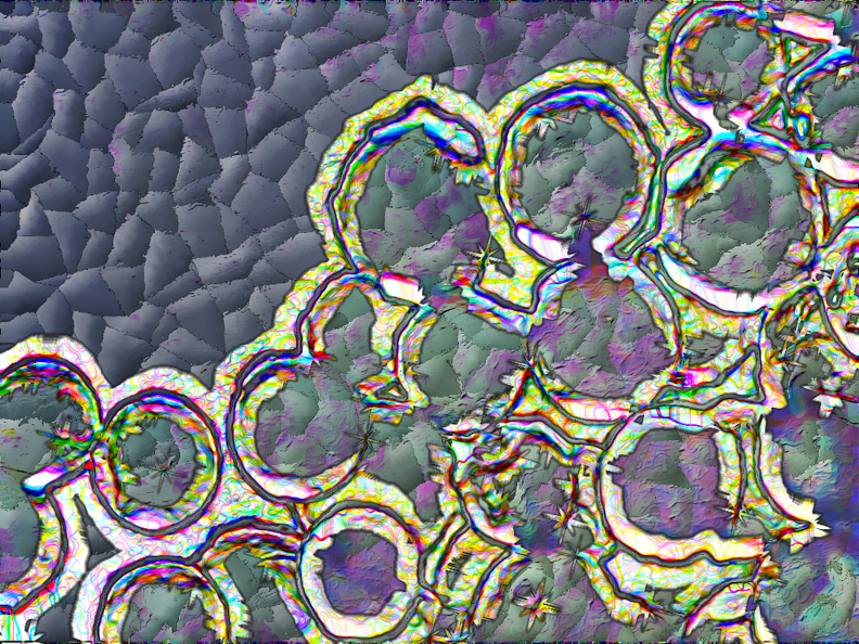 Original was a picture of some salt grains, taken thru my Intel Play Microscope