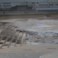 Sea washing up the steps