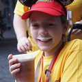 Mia drinking butterbeer