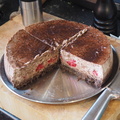 Chocolate and raspberry cheesecake