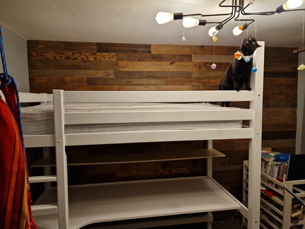 Finished bunk bed, being tested by Timber