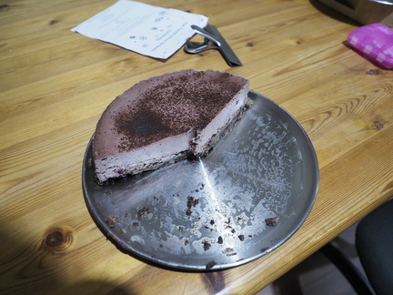 Chocolate and cherry cheesecake