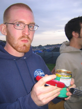 Pete and his cold tin of food